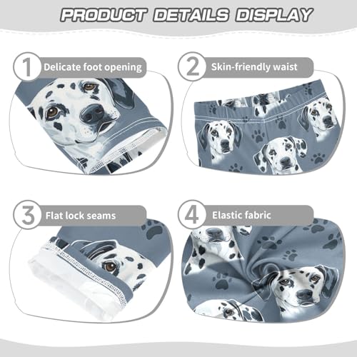 Dalmatian and Paw Girls Leggings,Workout Leggings for Girls Toddler Athletic Leggings Size for 3-10T3