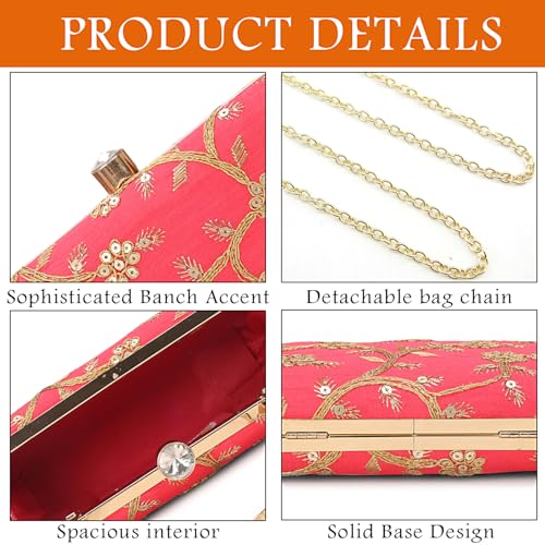 Image of LONGING TO BUY Hand Crafted Designer Box Clutch - Zari Embroidery For Women