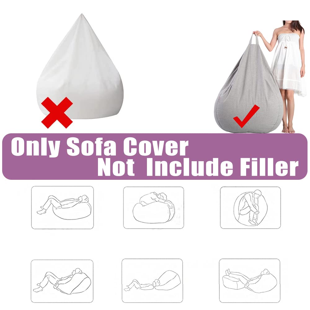 FANSU Copertura Per Poltrona Sacco Puff Vuota Senza Riempimento - 70x80 Cm, Colore Universo Arancione, Con Cerniera - 2