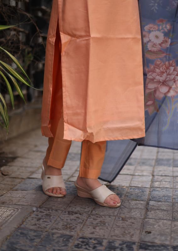 Image of Sun Fashion And Lifestyle Women's Roman Silk Stitched Printed Aline Long Kurta Sets for Women
