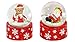 Dekohelden24 501049-WM+Teddy Lot de 2 Mini Boules à Neige Motif Père Noël/Ours en Peluche Dimensions H/L/Boule : env. 5 x 3,5 cm