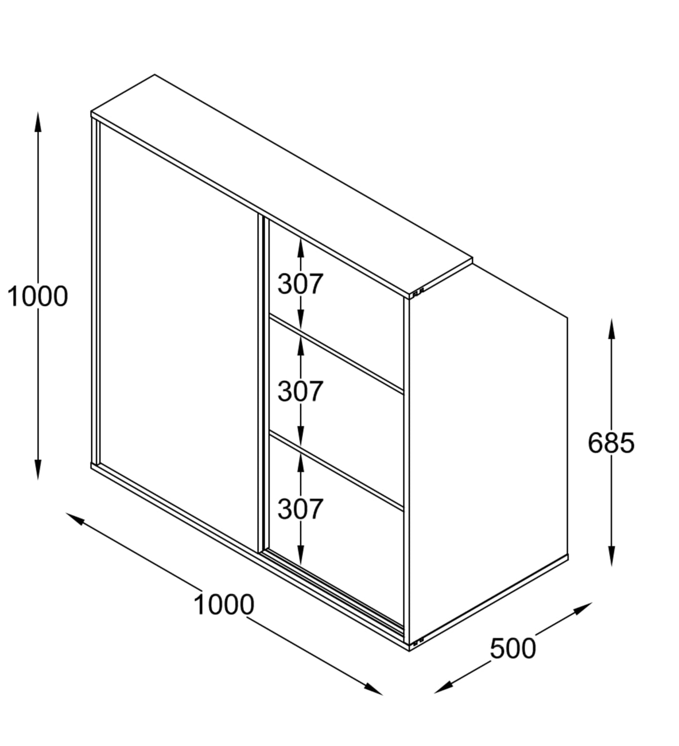 VDD - Armoire Murale inclinée - Armoire à vêtements - Armoire à vêtements Blanche - Blanche