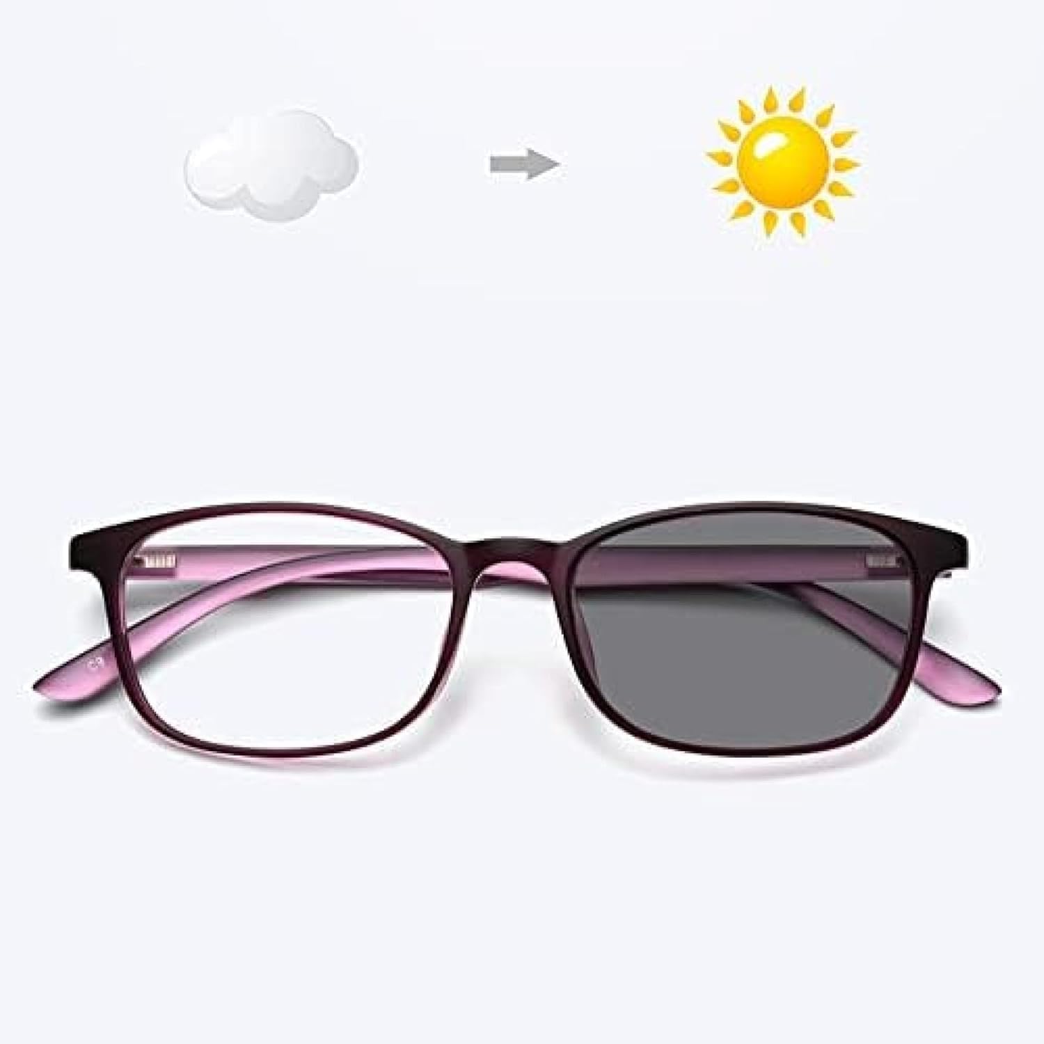 Okulary Do Czytania Dla Kobiet, Okulary Przeciwzmęczeniowe, Anty-uv, Okulary Prezbiopii, Okulary Fotochromowe, Okulary Wieloogniskowe, Okulary Do Czytania, Prostokątne Oprawki, Purple, 2.5