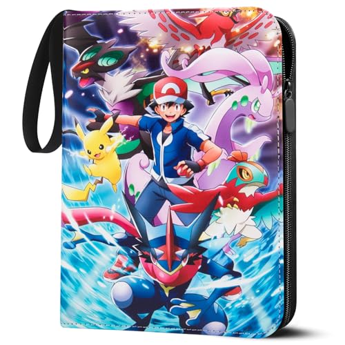 LYAILOOGXL Álbum de recortes de tarjetas para Pokemon 900 tarjetas grandes, material de poliuretano, superficie impermeable con 50 fundas extraíbles, encuadernación para coleccionar e intercambiar