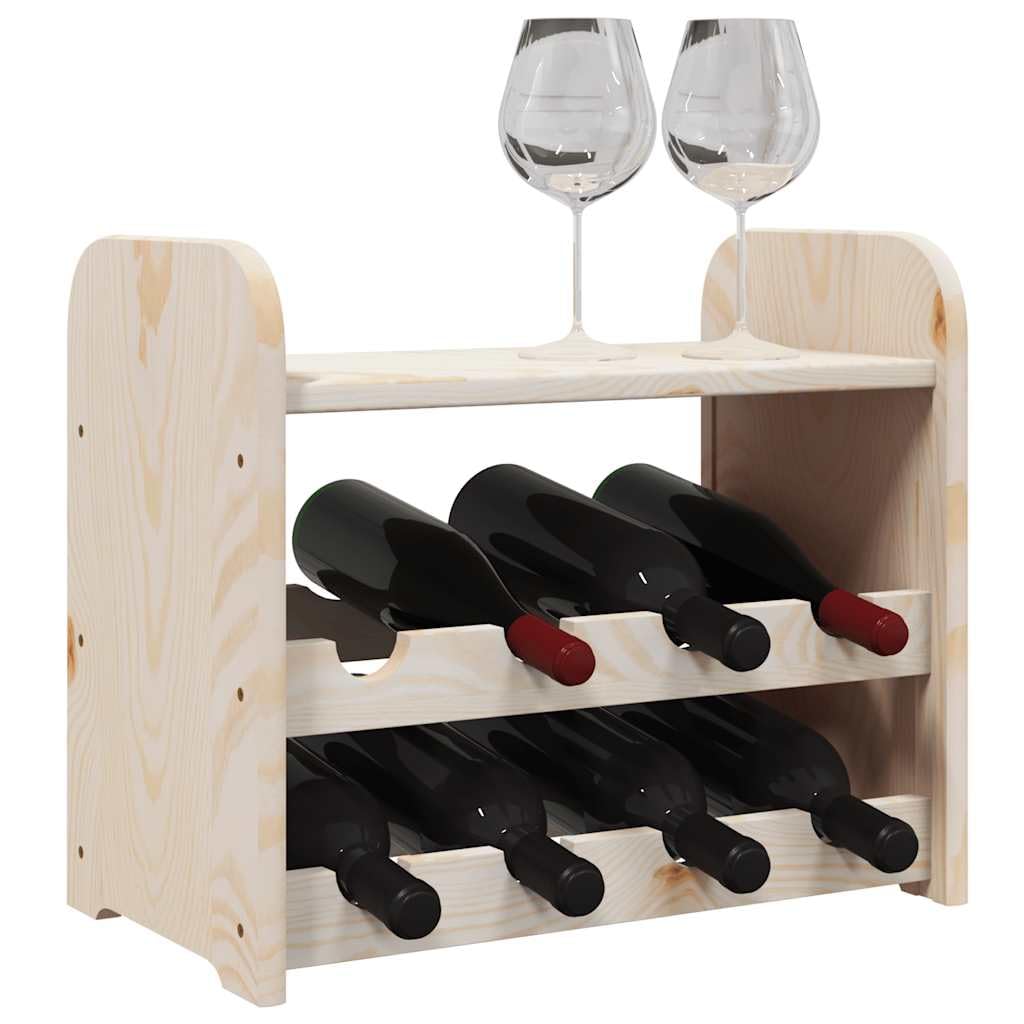Weinregal mit Oberplatte aus massivem Kiefernholz, 43 x 25 x 37 cm, Flaschenregal für 8 Flaschen, Lagerung in Küche, Keller, Bar, Speisekammer und Esszimmer