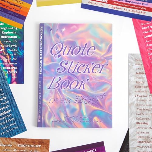 1200+ Pcs Quote Sticker for Journaling Fun & Colorful Craft Letter Stickers for Junk Journal Scrapbooking Supplies Ideal DIY Decorative Gift for Women Teen Girls