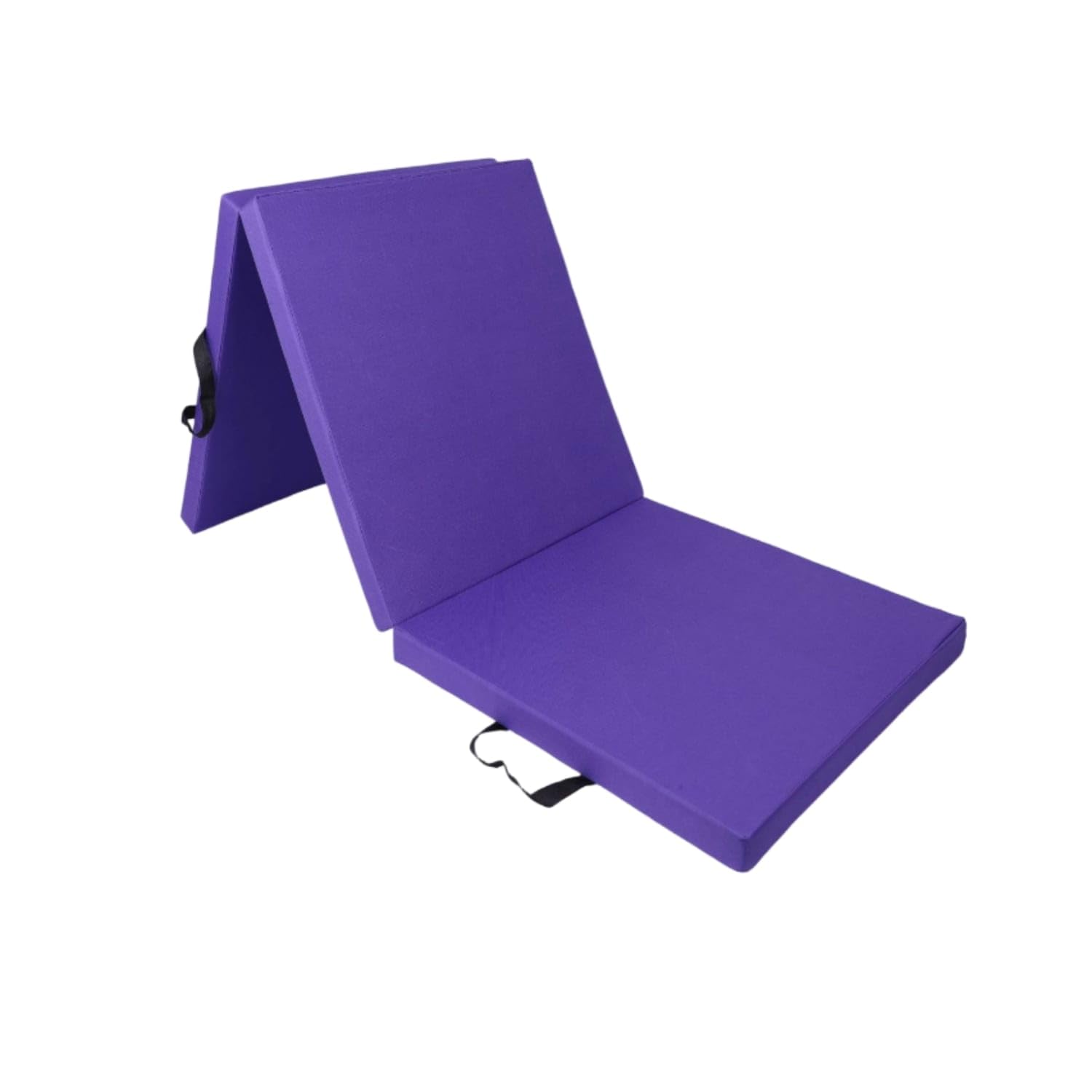 Textile Cover Foldable Exercise Mat Rectangular Tri-Fold Mat, 180x60x5 a-image-9
