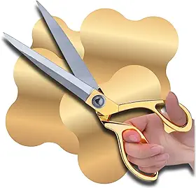 Tesoura Profissional para Alfaiate em Aço Inoxidável 23cm com Alça Dourada, Ideal para Costura, Corte de Tecidos, Roupas, Arremates e Artesanato – Qualidade Premium LNSTORE