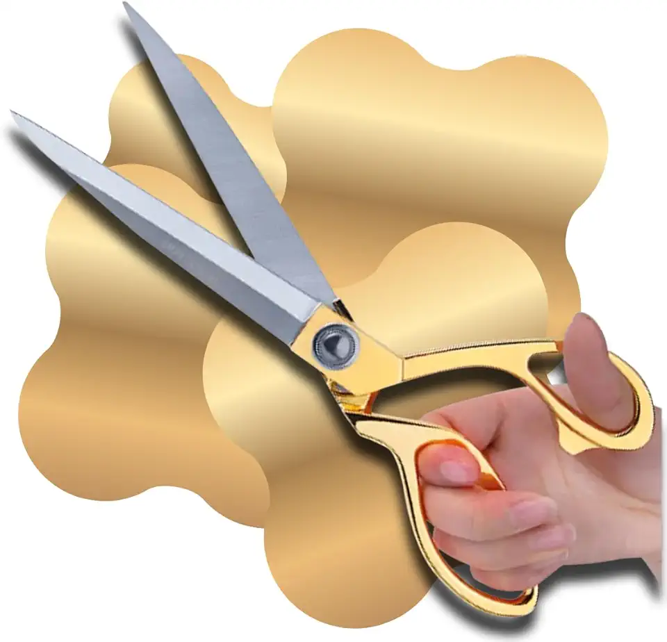 Tesoura Profissional para Alfaiate em Aço Inoxidável 23cm com Alça Dourada, Ideal para Costura, Corte de Tecidos, Roupas, Arremates e Artesanato – Qualidade Premium LNSTORE