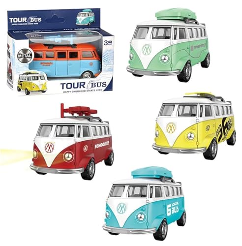 Image of Magicwand 1:36 Scale Die-Cast Metal Bus Van【Pack of 1】 with Openable Doors,Pull Back Action【Multi-Colored】