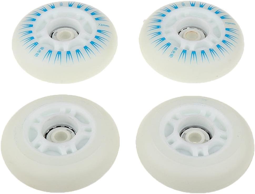 4pcs Flashing PU Wheels for Children Inline Skating - Faster, Safer, 72mm 76mm 80mm - Roller Skates Parts Set - Blue, 72mm