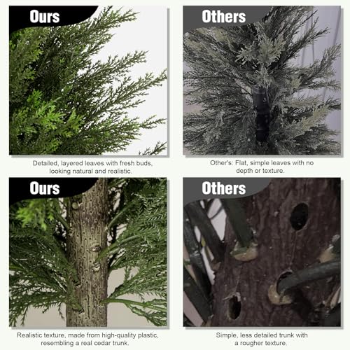 Image of 6 ft Artificial Topiary Cedar Trees Set of 2 for Outdoor