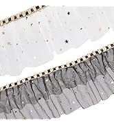 Premium Soft Chiffon Pearls Chain Lace Trim In Off White, 2 Ways Stretch Lace Trim, Single Layer Chiffon Trim For Lace Collar, Cuff, 2 Yards - Foto 11