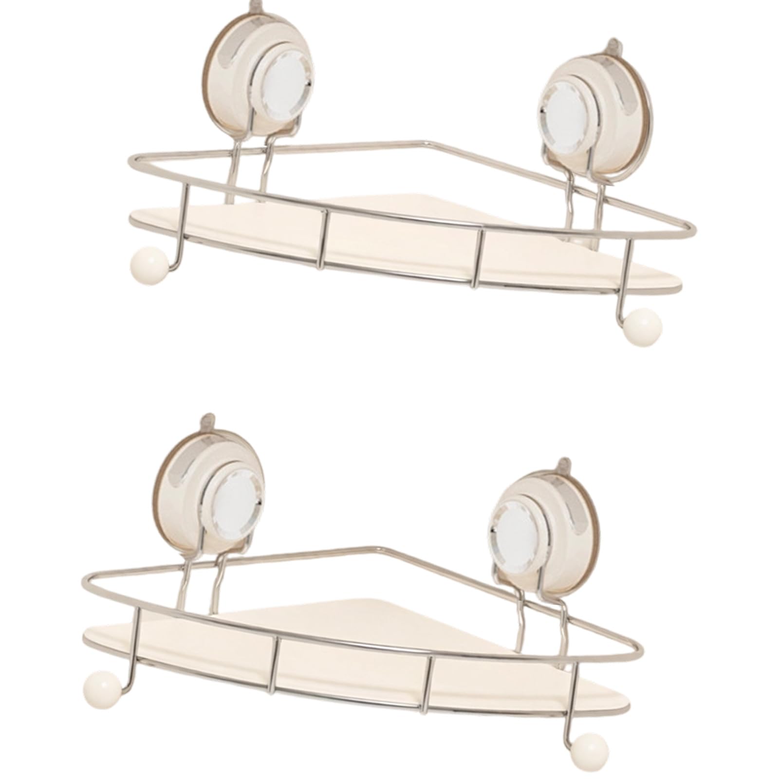 NVOQILIN Sturdy 2 Stage Bathroom Corner Shelf Stainless Steel ABS Frame Supports Heavy Toiletries Safe Mounting Space Saving Shower Rack