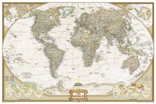 By National Geographic Maps - World Executive, Poster Size, tubed Wall Maps World