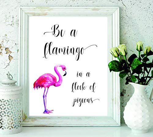 signatives Flamingo Wall Print - Wall Art - Wall DÃ©cor - Kids Room DÃ©cor - Nursery DÃ©cor - Bedroom DÃ©cor - Girls Room DÃ©cor - Large Wall Art - Housewarming Gift