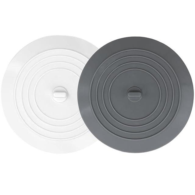 V-TOP Bathtub Drain Stopper 2 Pack 5 inches Silicone Tub Stopper Shower Drain Cover Bath Tub Plug Hair
