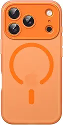 JETech Capa Fosca para iPhone 17 Pro 6,3 Polegadas Compatível com MagSafe, Proteção Total da Lente da Câmera, Case Capinha Macia de TPU Fosco Translúcido, Anti-Impressão Digital (Laranja)