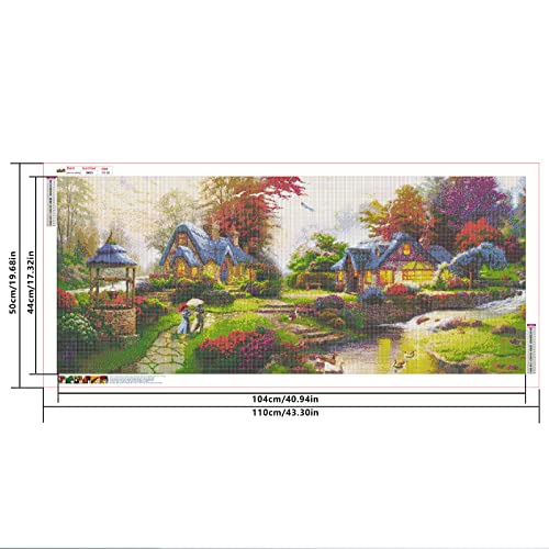 DCIDBEI 110 x 50 cm 5D DIY Diamond Painting Full Round Diamond Painting Large Landscape Countryside Diamond Puzzle Creative Leisure Adults Art - Image 2