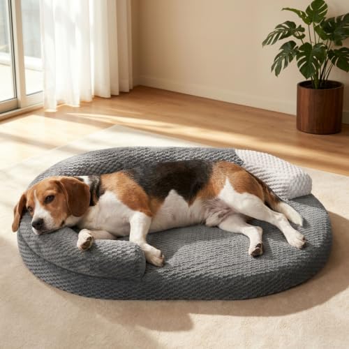 Image of Pawk Orthopedic Dog Bed Medium, Washable Dog Bed Sofa, 71x50x15CM, Grey