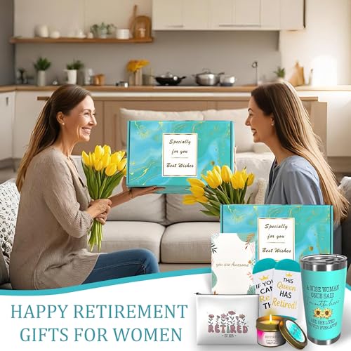 2025 Retirement Gift Set for Women - 12PCS Luxury Bundle with Tote Bag, Makeup Pouch, Tumbler, Candle & More - Perfect Going Away Gifts for Coworkers, Teachers, Nurses, Boss & Friends - (Green)4