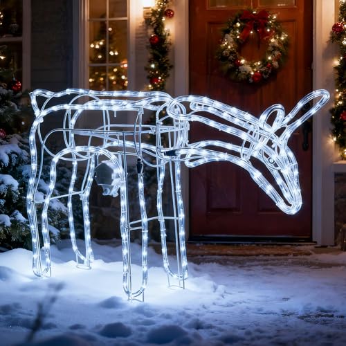 LEDYA Reindeer Beleuchtete Weihnachtsdekoration, 192 LEDs Kaltweiß,...
