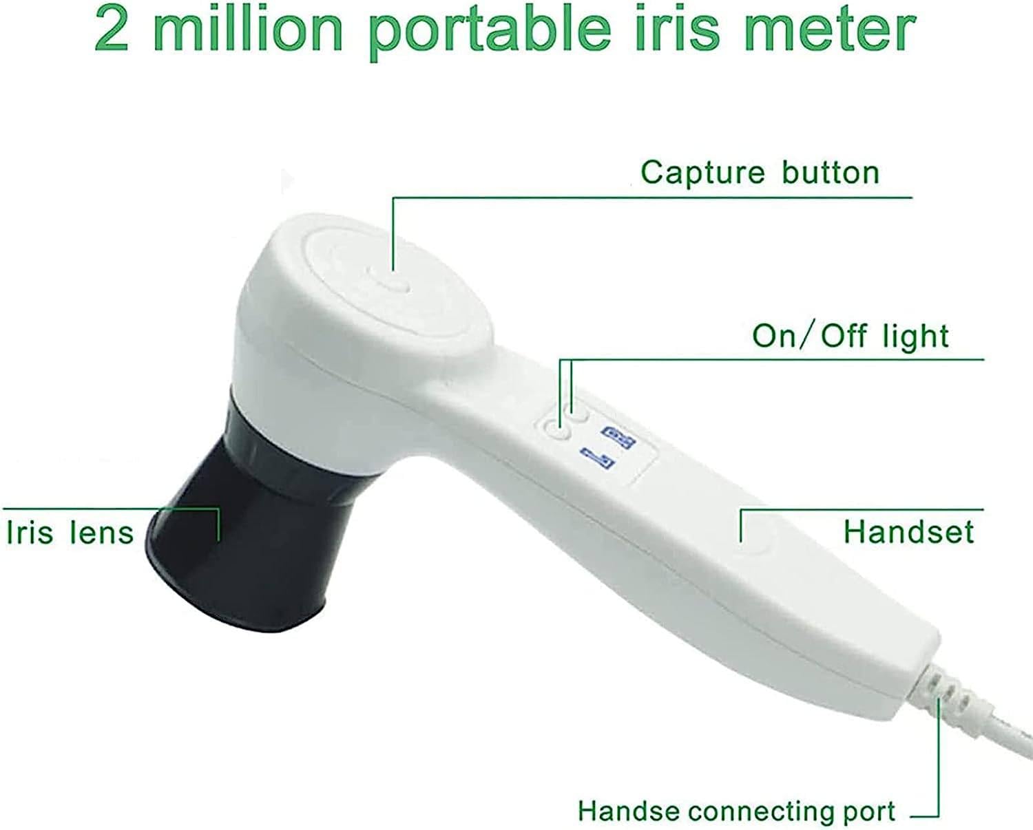 Przenośna kamera irydologiczna 5.0 MP USB HD 2 miliony pikseli Detektor tęczówki Lupa tęczówki Oprogramowanie Iris Analizator komputerowy Irydologia Kamera komputerowa 30X