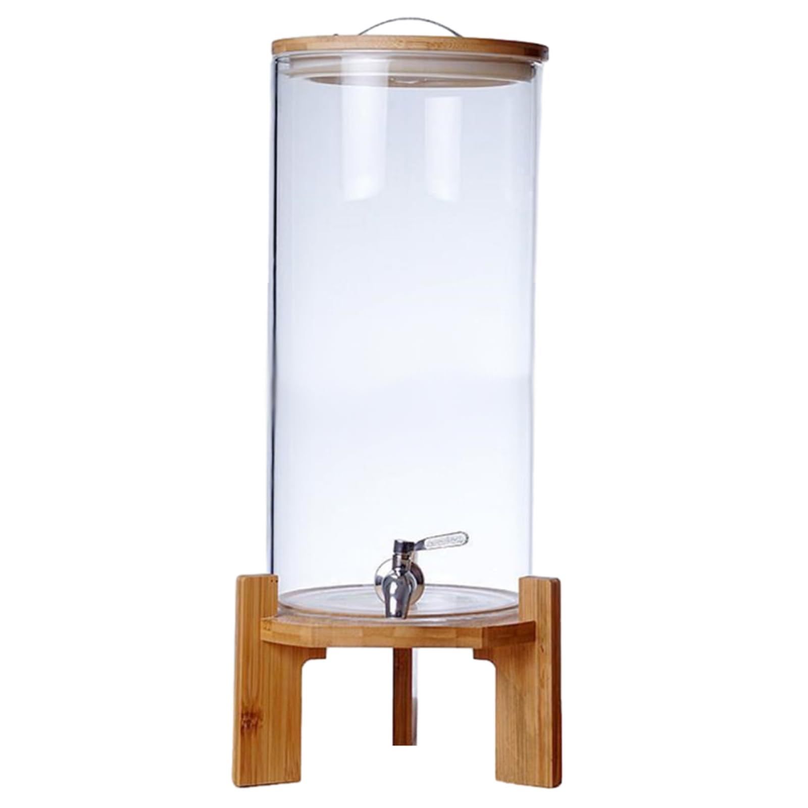 Distributeur de Boissons en Verre avec Support, 5 l, 8 l, 11 l, Distributeur de jus et de vin avec Robinet en Acier Inoxydable, Couvercle hermétique et étagère renforcée, 11 L