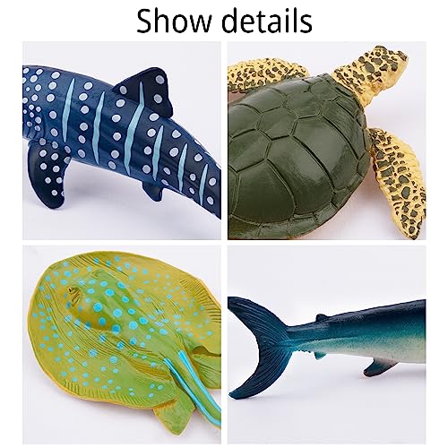 Image of TOYMANY 24pcs Mini Ocean Animal Figurines: Realistic Cake Toppers with Sharks, Whales & Octopus - Great for Kids' Parties, Gifts & School Projects