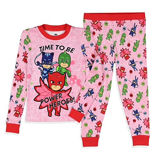INTIMO Toddler Girl's Pajamas Cartoon Character Tight Fit Long Sleeve Sleepwear 2 Piece Pajama Set