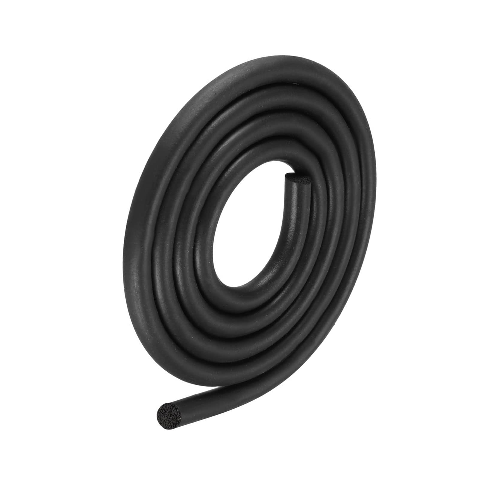 METALLIXITY Foam Rubber Weather Seal Strip (10mm Diameter x 2m Long) 1pcs, EPDM Rubber Round Seal Strip - for House Repair Door, Black