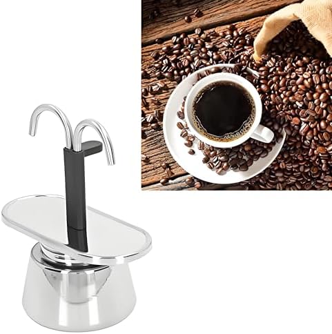 Yosoo Health Gear 100ml Stainless Steel Pot, Aromatic Coffee Maker with Thickened Strainer, Aromatic Taste, Used for Espressoes, Cappuccino, Latte, Dual Pipe Design, Food Grade, Anti Scal