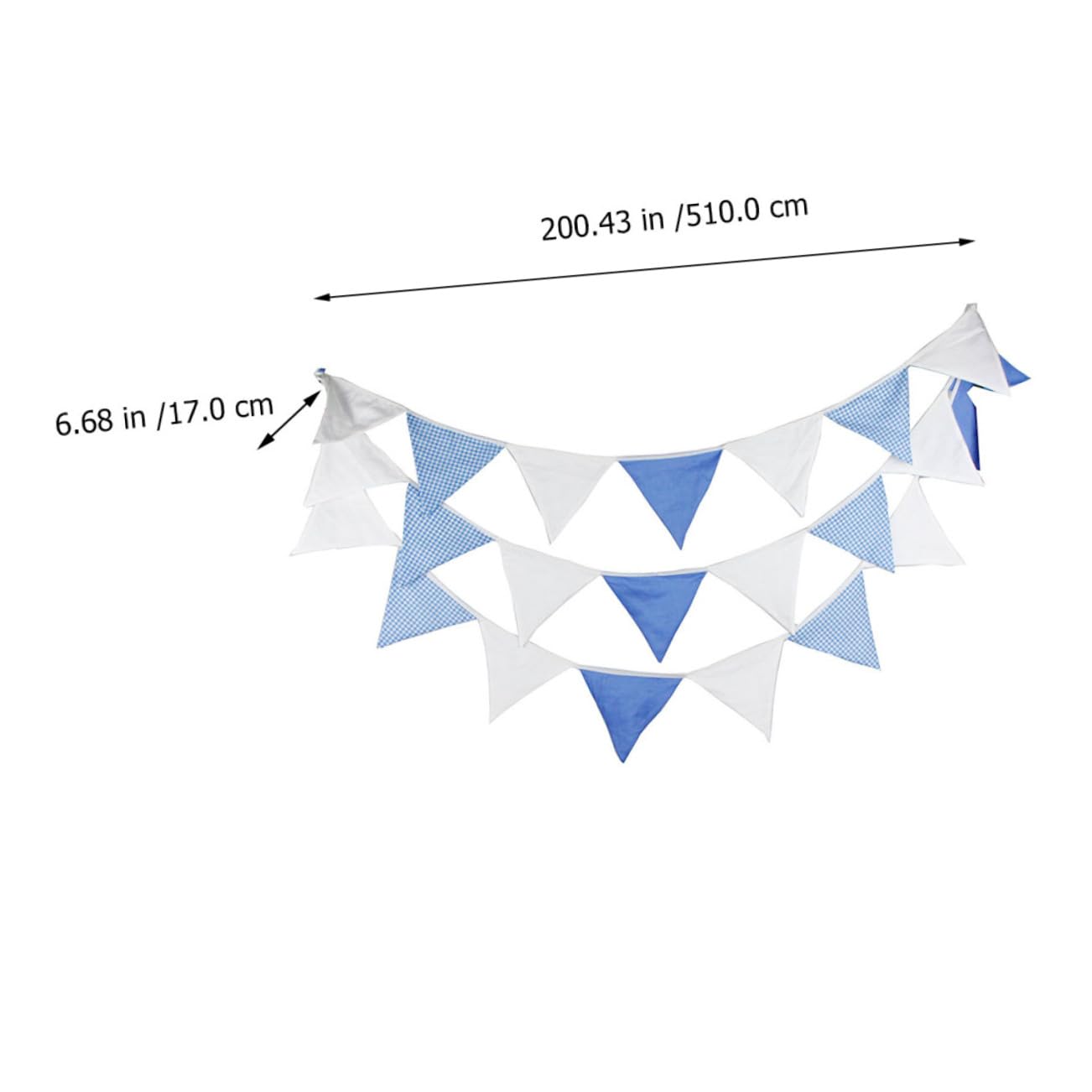 2stücke Baumwoll-dreiecksflaggen-girlande Blau Hochzeiten Geburtstagsfeiern Und Festivals Deko Für Kindergeburtstage Und Festliche Anlässe