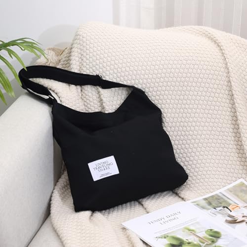 Image of COOLOME Canvas Tote Bag for Women - Crossbody, Shoulder, Travel & Beach Bag