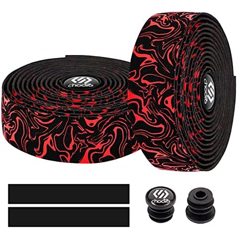 Chooee Road Bike Handlebar Tape,2PCS Bicycle Bar tape,Red Cover