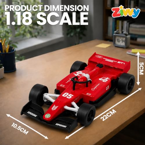 Image of F1 Remote Control Car - Red | Toys for Boys & Girls | rc car 4x4 | Toy Car| High-Speed RC Toy Car | LED Headlight | Smoke Feature | Birthday Gift for Kids