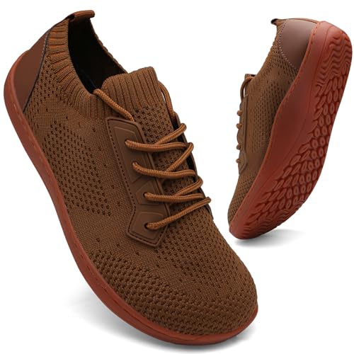Chaussure Femme Sneakers Basket Sport Femme Confort Antidérapant Marron Chaussure Running Pieds Larges Trail Marche Respirantes Barefoot Shoes 39