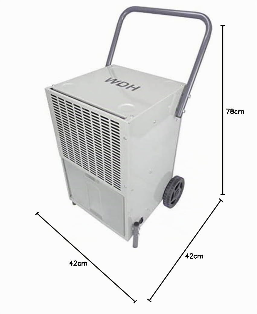 Aktobis WDH-35B Deumidificatore professionale | fino a 42 Litri/g, 65m² | Essiccatore portatile serie BASIC con contatore di consumo energetico, in metallo | per cantine, risanamento, allagamenti