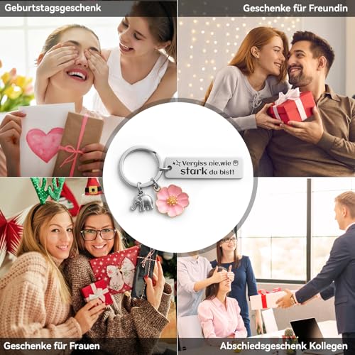 YISCOKO Geschenke für Frauen geburtstagsgeschenk für frauen Geschenk Schlüsselanhänger mit Gravur Gute Besserung Geschenke Mama Schwester Kollegin Geburtstagsgeschenk. 5