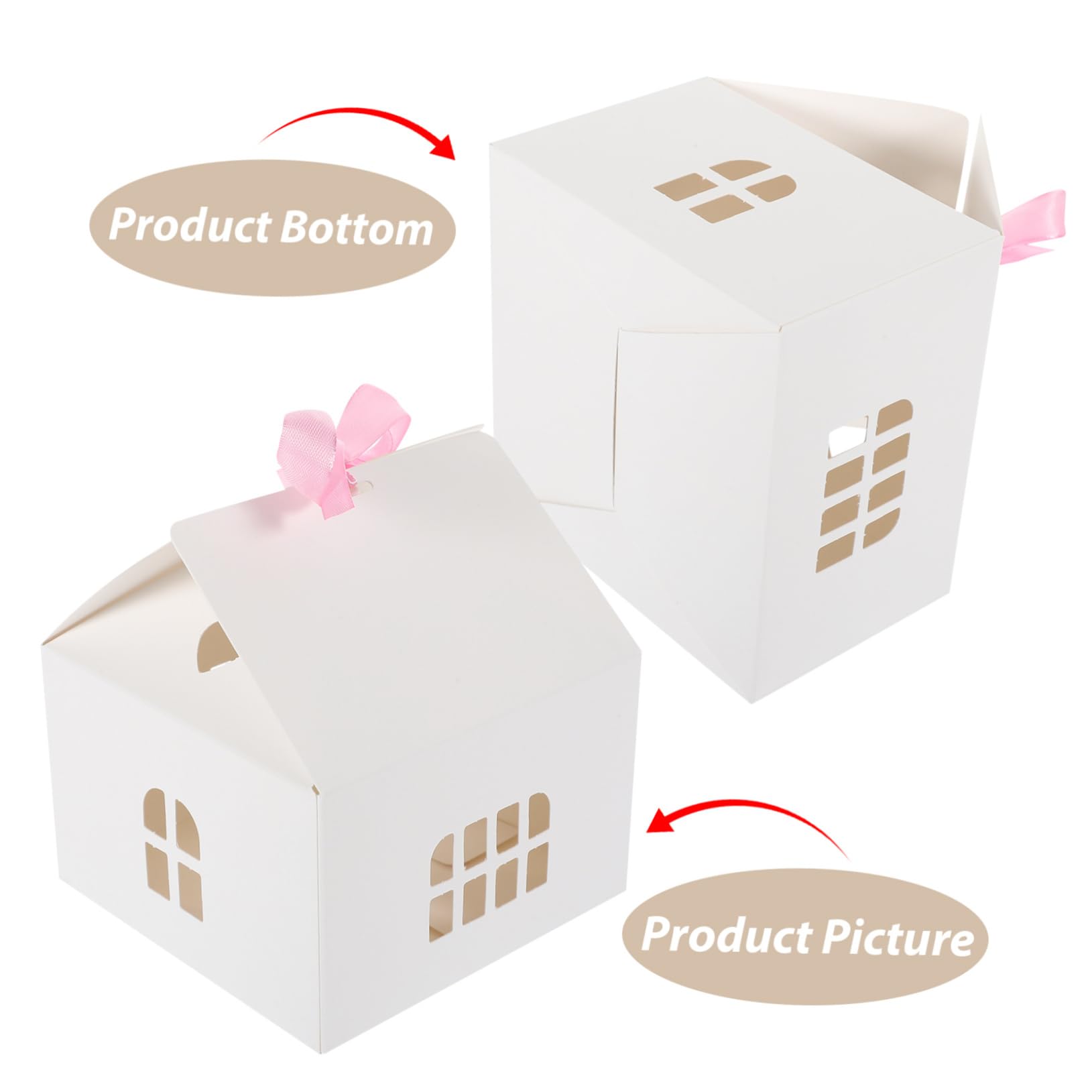 TOPBATHY 60 Pièces Boite De Bonbons Boîtes De Fête Contenant D'emballage De Bonbons Cas De Bonbons De Fête Bonbonnière Cas De Cotillons Porte-bonbons Blanche Polyester