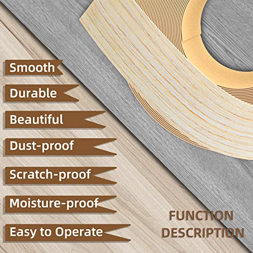 Image of GSCIT Club Oak Edge Banding, 1 /2 inch x 50ft roll of Veneer Edge Banding -Pre-glued Flexible, Real Wood Tape Banding for Cabinet Repair Furniture Restoration