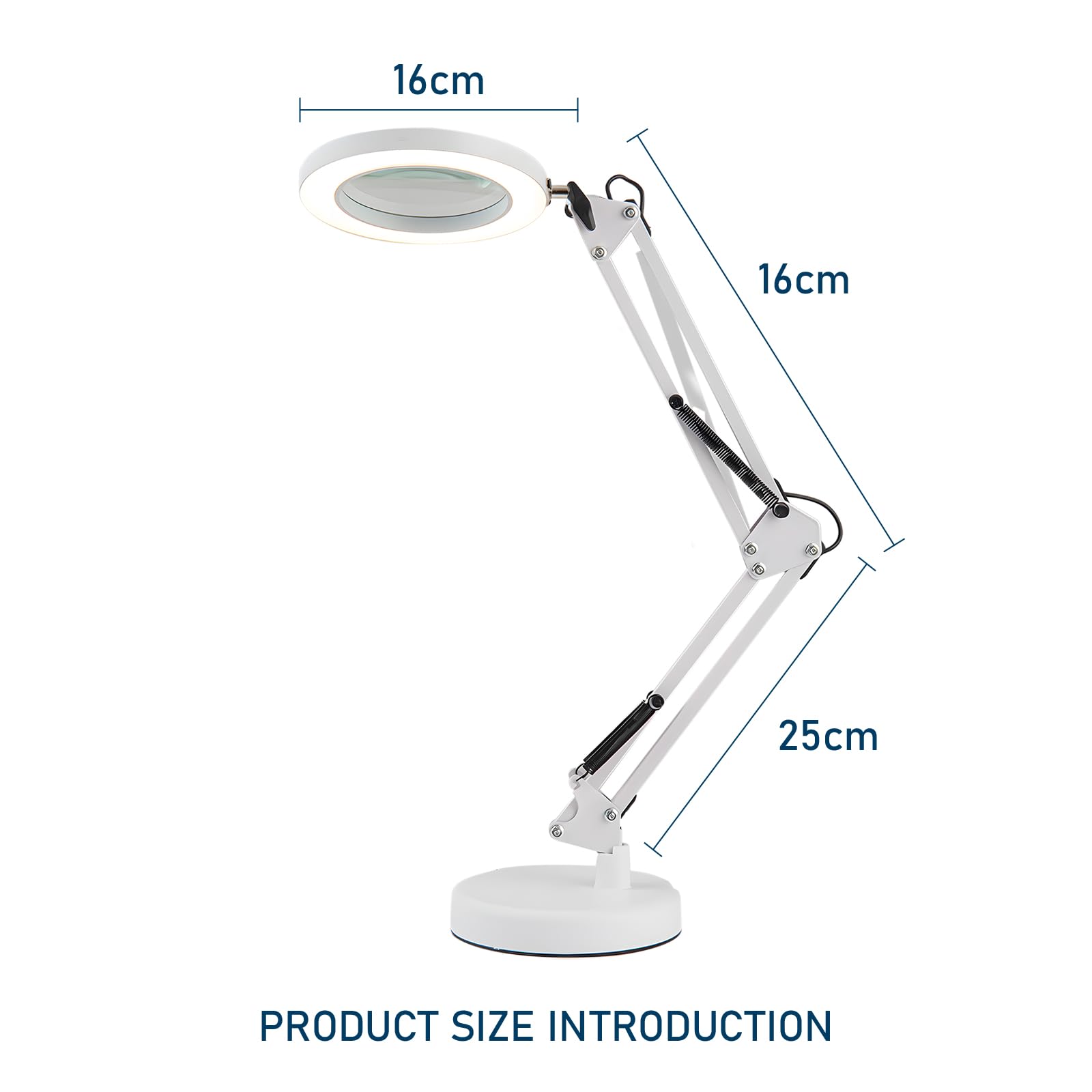 Swsdee Magnifying Desk Lamp with Base,8X Magnifier Glass Led Lamp,72 High Brightness Lamp Beads,3 Color Modes - Image 3