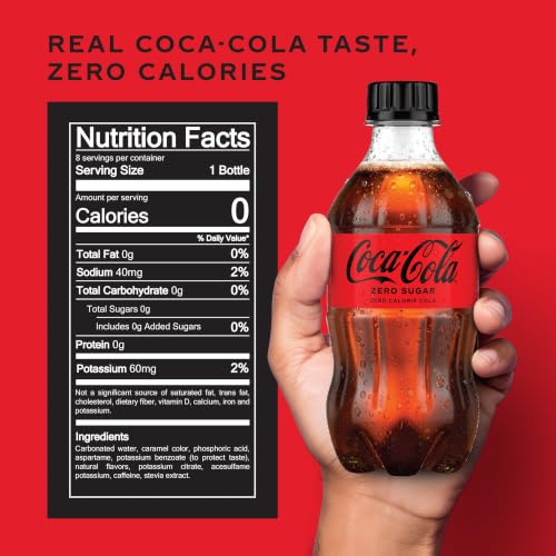 Image of Coca-Cola Zero Sugar Soda Soft Drink Bottles, 12 Fl Oz (Pack of 24)