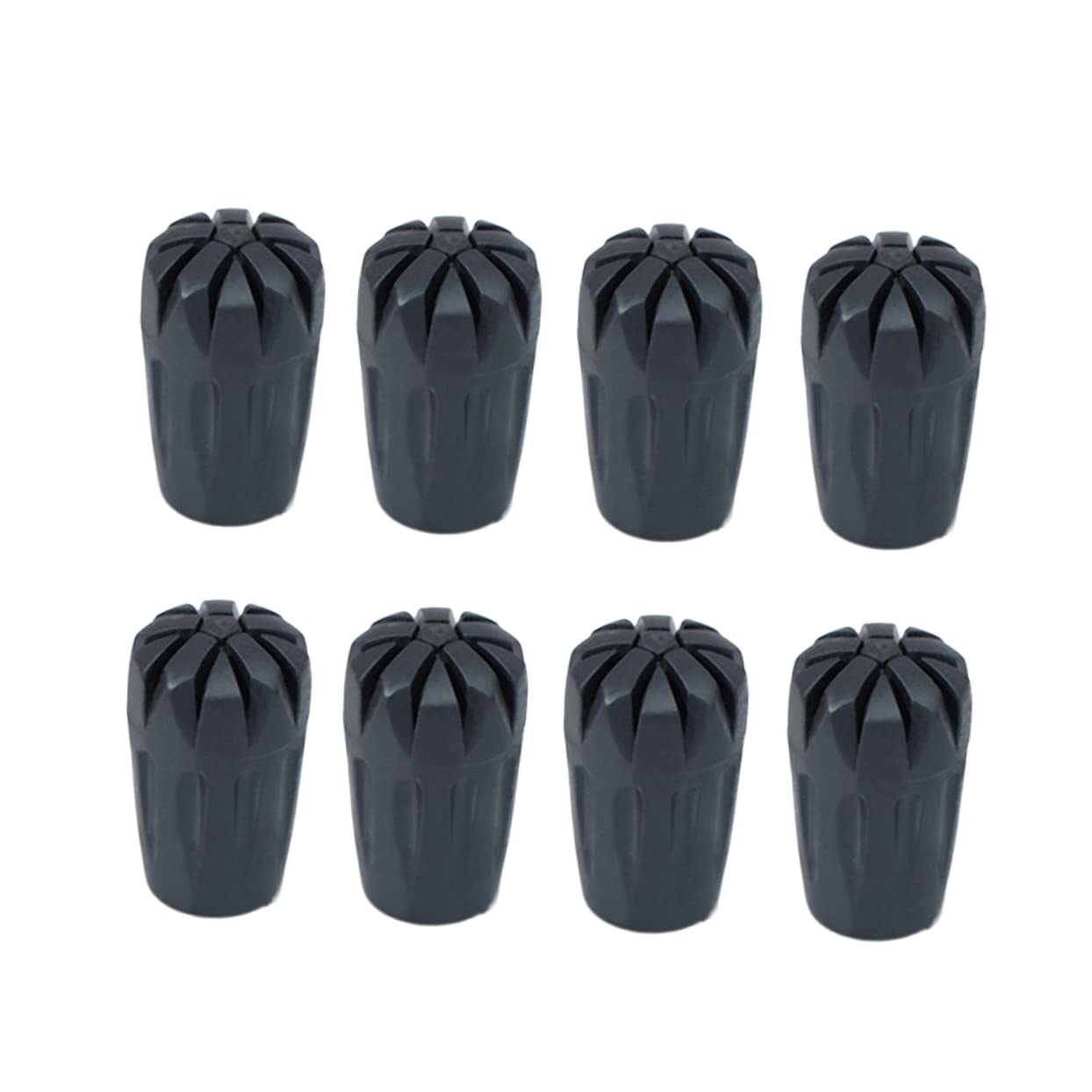 DINHEAROM Hiking Sticks End Covers 8 Pcs Trekking Cane Tip Protectors Sturdy Rubber Tips for Walking Poles