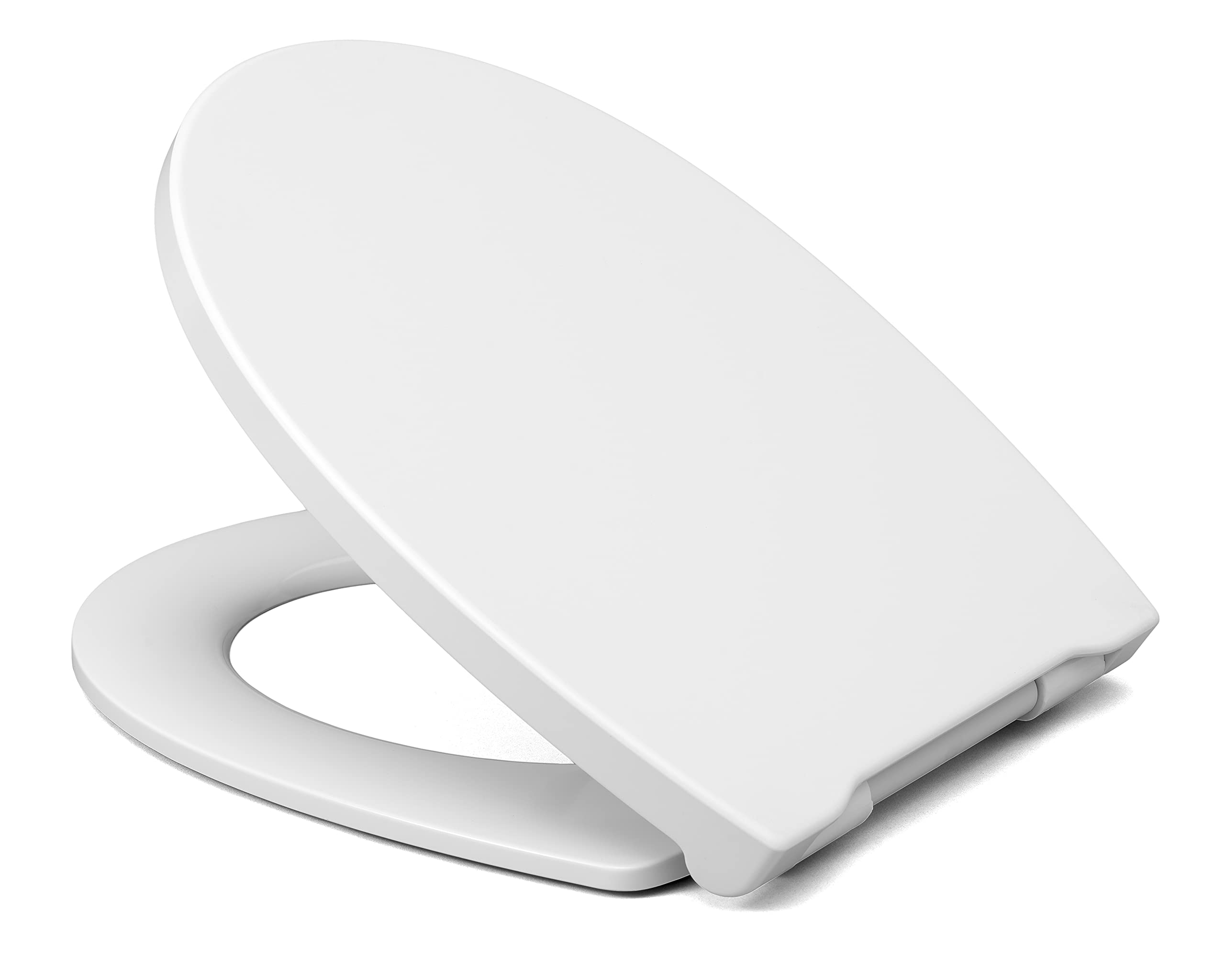 Hamberger 537407 Comino Family - Asiento de inodoro con tapa (cierre suave, bisagra de acero inoxidable), color blanco