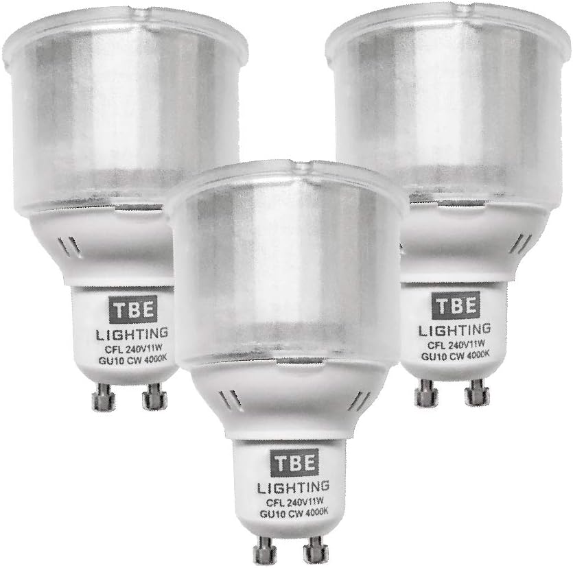 TBE LIGHTING 11w GU10 Spot Light Bulbs 3 Pack CFL Long Barrel