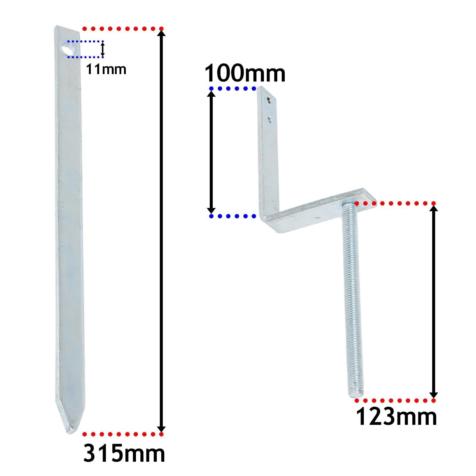 SPARES2GO Universal Dachrinnenhalterung aus verzinktem Stahl, verstellbar, 5 Stück
