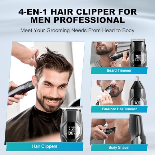 Beard Trimmer for Men - 14 in 1 Professional Mens Grooming Kits, Hair Clippers with Dual-S - image 2