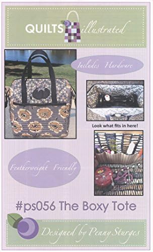 QuiltsillustratedThe Boxy Tote Sewing Pattern Fits Singer Featherweight Sewing Machine: 14 Inches x 11 inches x 12 Inches, Includes Two Metal Stays