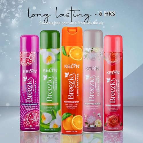 Image of KELYN Room Freshener Spray | Air Fresheners for Bedroom | Long Lasting Room Spray for Home, Office, Cars & Toilet Freshner (Pack of 5, 230ml each)